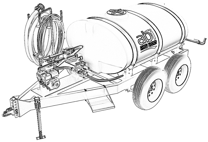 500 Gallon Water Trailer Line Drawing