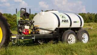 500 Gallon Water Trailer Pump Close Up