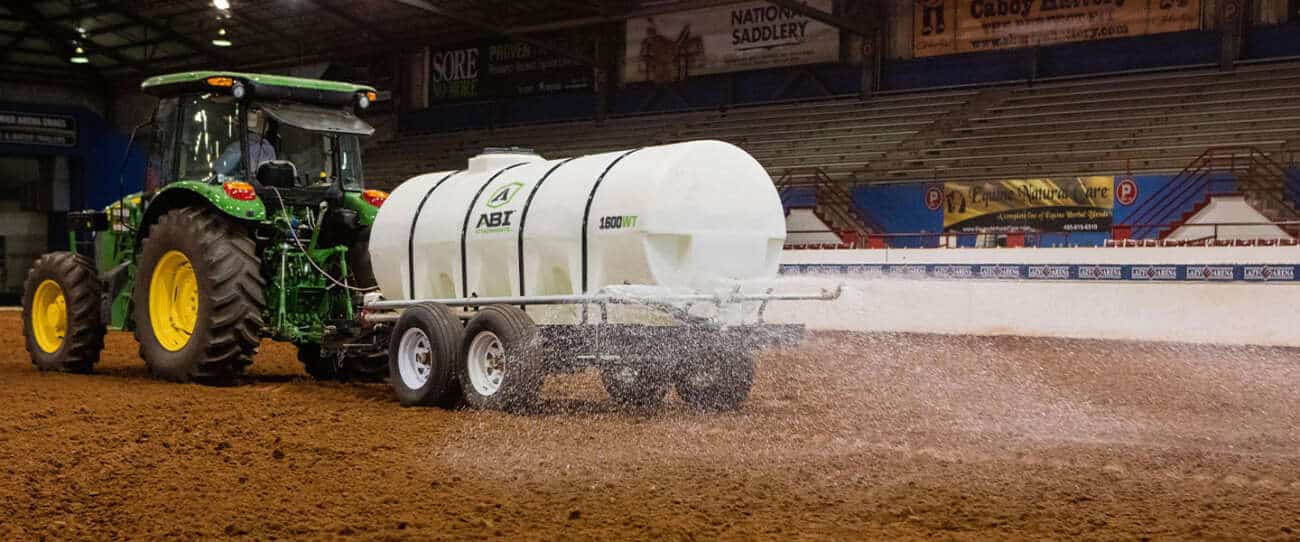 ABI 1600 Gallon Water Trailer in an arena
