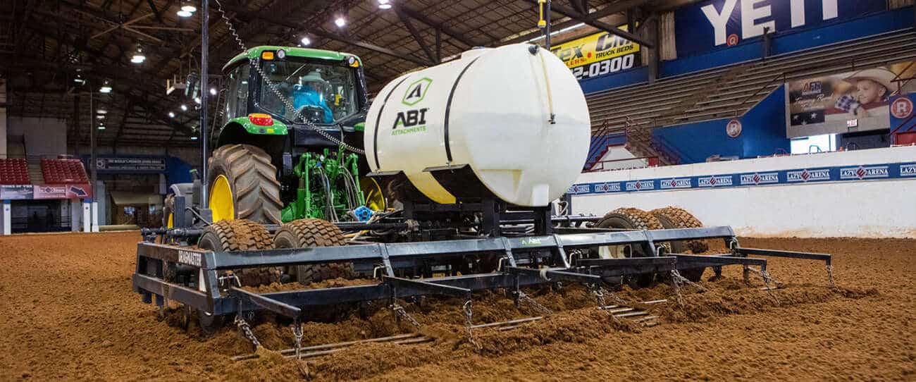 ABI DragMaster Elite grading an indoor arena