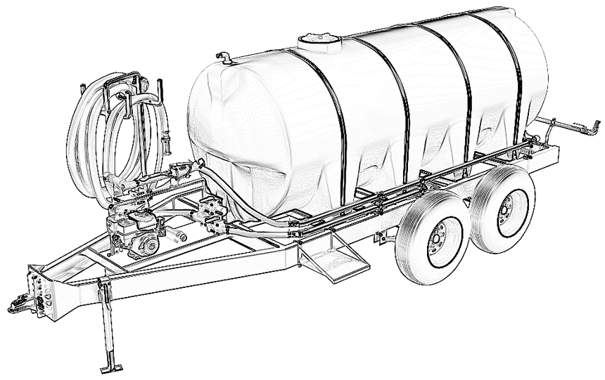 1000 Gallon Water Trailer Line Drawing