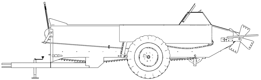 Ground Driven Manure Spreader, 85 cu ft Line Drawing