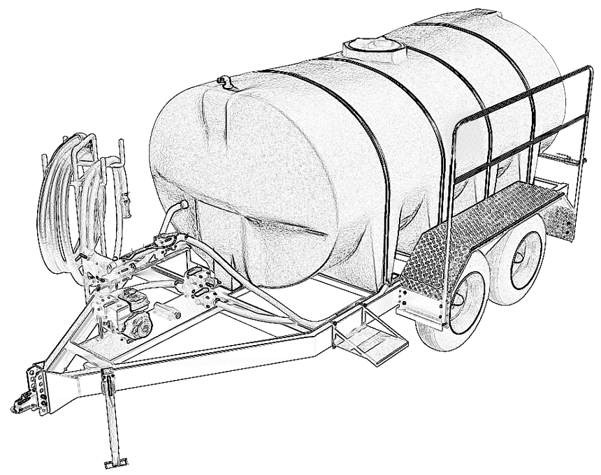 1600 Gallon Water Trailer Line Drawing