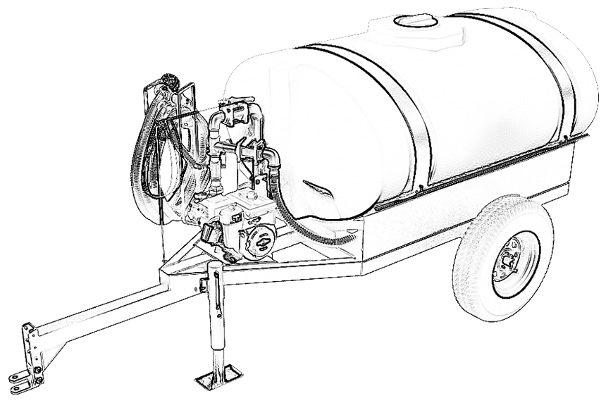 Water Trailer Line Drawing
