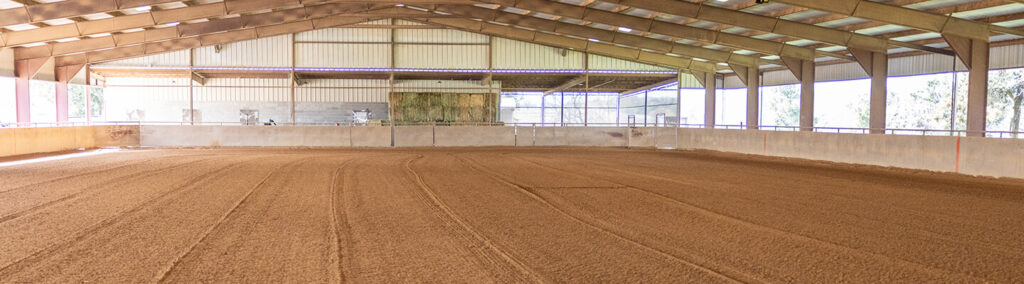 Natural footing arena that has been renovated correctly.