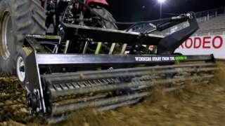 TR3 Rodeo grooming a rodeo arena