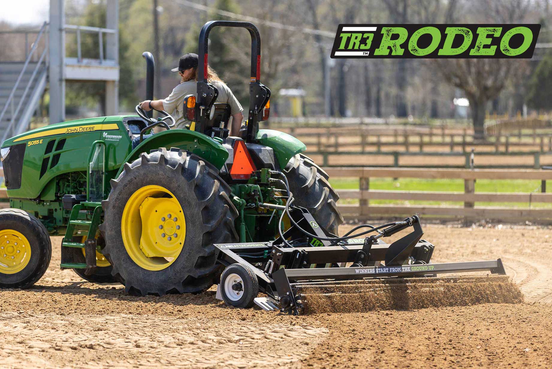TR3 Rodeo grooming an natural footing rodeo arena